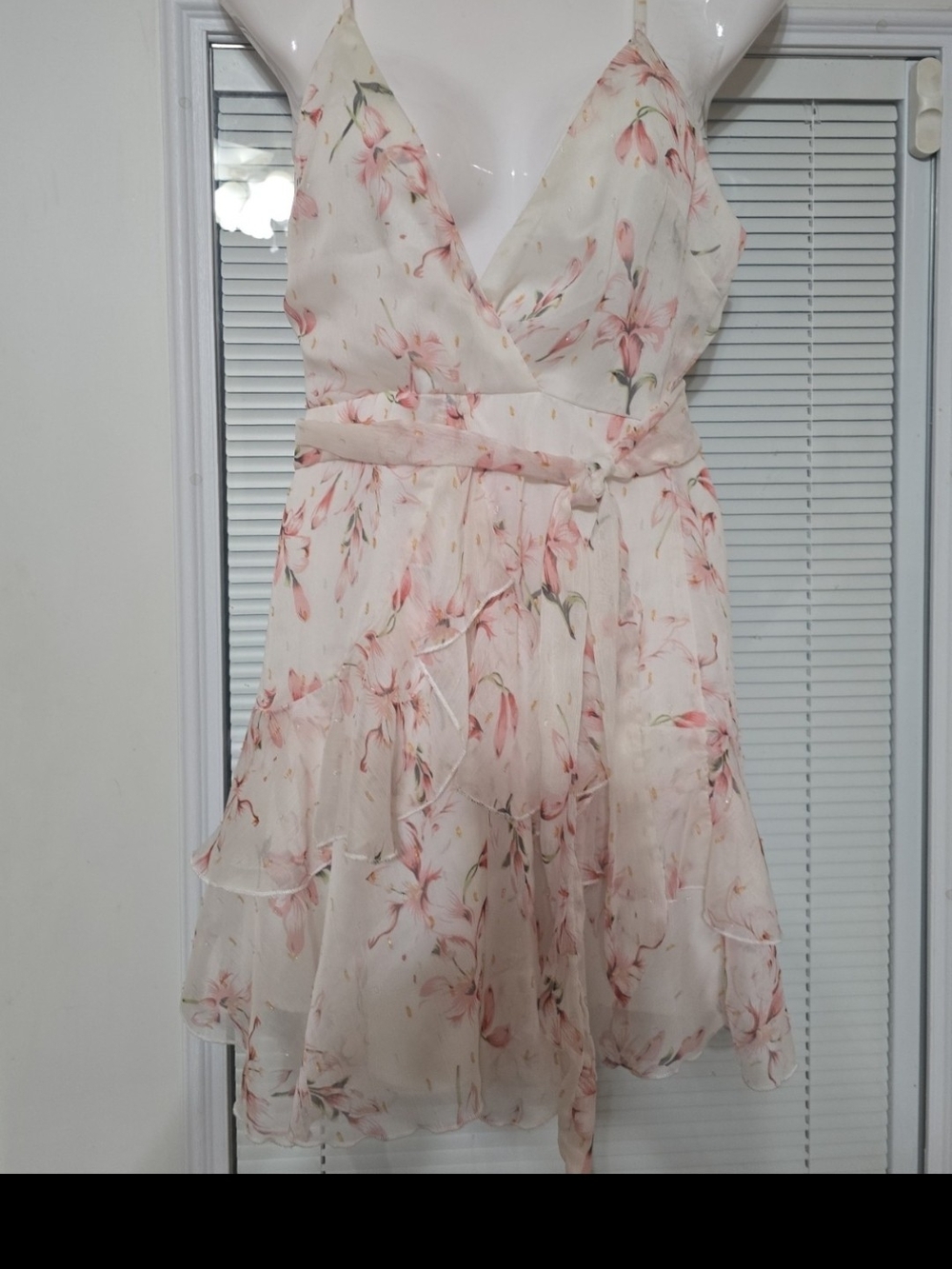 SAINTS + SECRETS tiered spaghetti strap dress